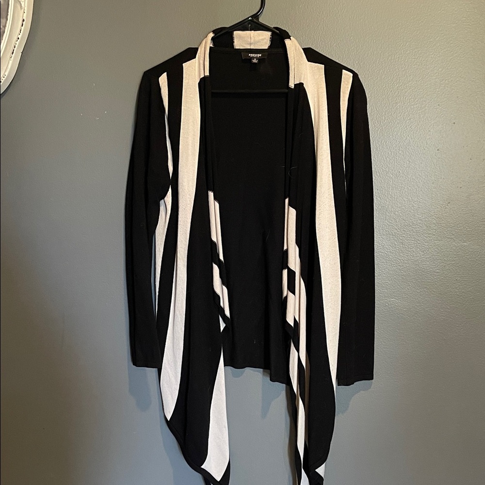 Premise Black and White Striped Cardigan